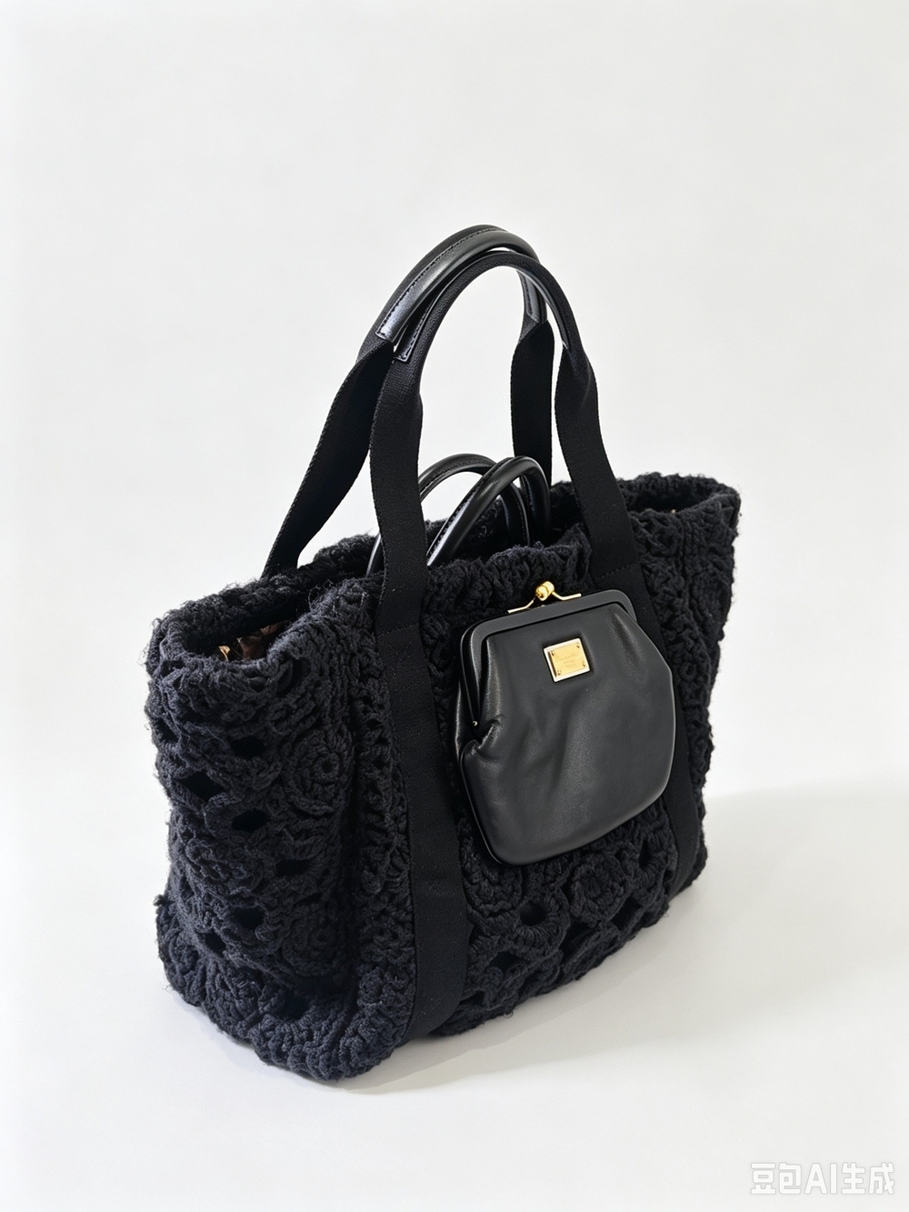 Dolce & Gabbana  Black Crochet Tote